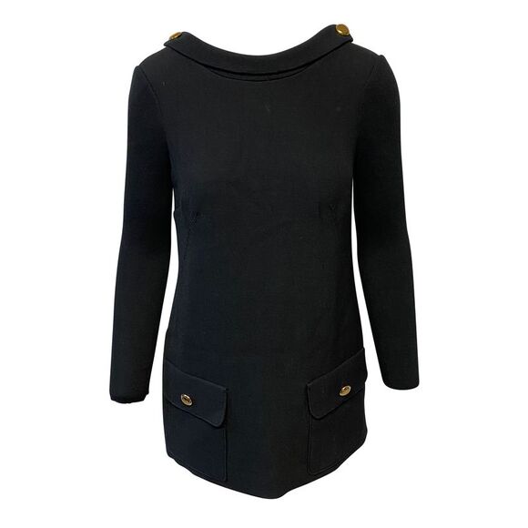 Dolce & Gabbana Low Back Dress Coat in Black Polyester